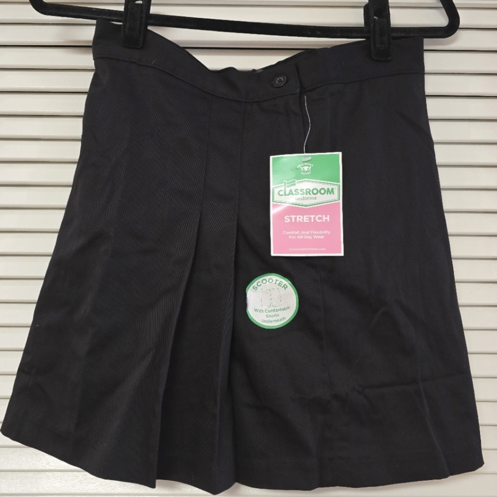 Classroom Uniforms - (NWT) Girl's Waist Stretch Double Pleated Scooter
